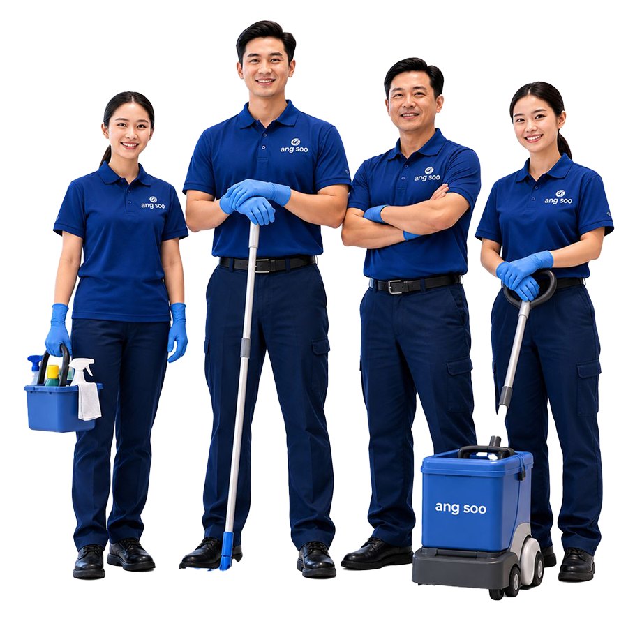 Professional commercial cleaning team providing office and industrial cleaning services in Singapore